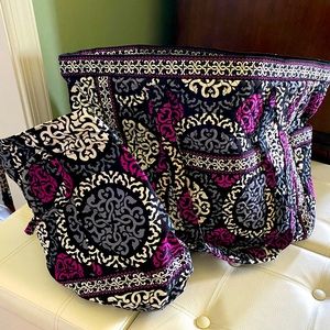 Vera Bradley Canterberry Magenta Travel Bag Bundle